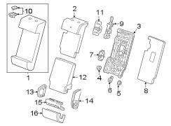 Seats & tracks. Rear seat components.