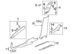 Door Pillar Post Trim Set (Upper)