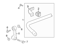 REAR SUSPENSION. STABILIZER BAR & COMPONENTS.