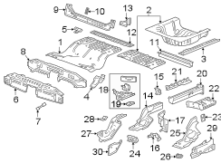 Image of Frame Side Member Reinforcement Bracket (Rear, Lower) image for your 2024 Cadillac XT4   