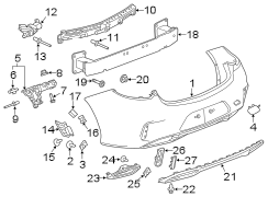 REAR BUMPER. BUMPER & COMPONENTS.