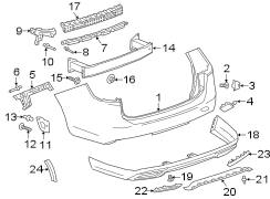 REAR BUMPER. BUMPER & COMPONENTS.