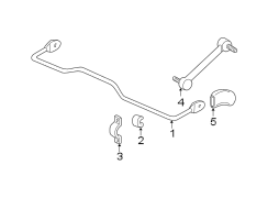 REAR SUSPENSION. STABILIZER BAR & COMPONENTS.