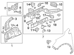 Fender. Structural components & rails.