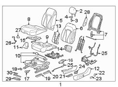 SEATS & TRACKS. DRIVER SEAT COMPONENTS.