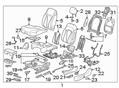 SEATS & TRACKS. DRIVER SEAT COMPONENTS.