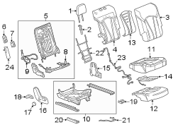 SEATS & TRACKS. REAR SEAT COMPONENTS.