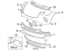 Front bumper & grille. Bumper & components.