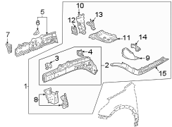 Fender. Structural components & rails.