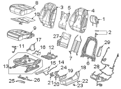 Seats & tracks. Driver seat components.