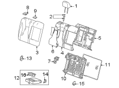 Seats & tracks. Rear seat components.