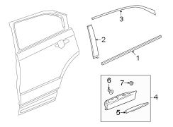 Rear door. Exterior trim.