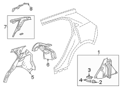 Quarter panel. Inner structure.