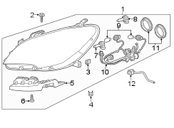 FRONT LAMPS. HEADLAMP COMPONENTS.