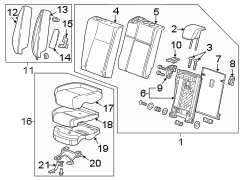 SEATS & TRACKS. REAR SEAT COMPONENTS.