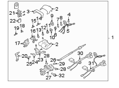 HOUSING & COMPONENTS. STEERING COLUMN ASSEMBLY.