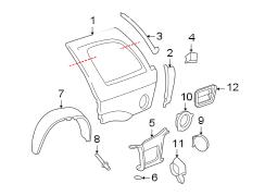 Exterior trim. Quarter panel & components.