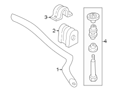 FRONT SUSPENSION. STABILIZER BAR & COMPONENTS.