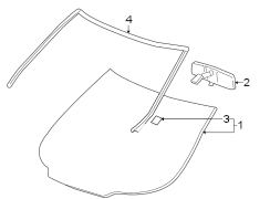 WINDSHIELD. GLASS. REVEAL MOLDINGS.