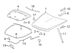 EXTERIOR TRIM. HOOD & COMPONENTS.