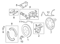 REAR SUSPENSION. BRAKE COMPONENTS.