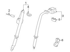 Restraint systems. Rear seat belts.