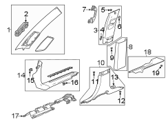 Image of Body A-Pillar Trim Panel (Front) image for your 2003 Cadillac Escalade EXT   