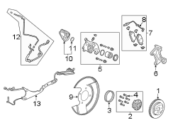 Rear suspension. Brake components.