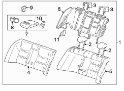 SEATS & TRACKS. REAR SEAT COMPONENTS.