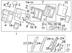 SEATS & TRACKS. REAR SEAT COMPONENTS.