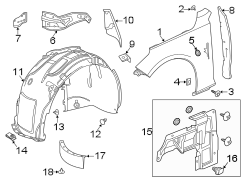 Image of Mud Guard (Front) image for your 2022 Cadillac XT4 Premium Luxury Sport Utility 2.0L A/T 4WD 