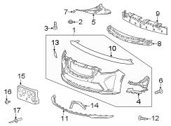 Image of Bumper Impact Absorber (Front, Upper) image for your 2015 Chevrolet Trax   