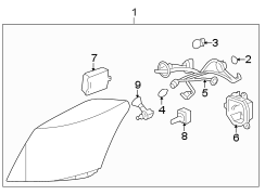 FRONT LAMPS. HEADLAMP COMPONENTS.