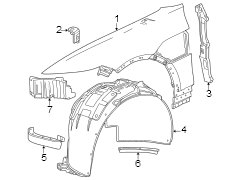 Image of Fender Bracket (Front, Upper, Lower) image for your 2021 GMC Sierra 2500 HD  SLE Extended Cab Pickup Fleetside 