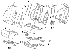 Image of Seat Cushion Foam (Front) image for your 2016 Cadillac ATS Performance Sedan 3.6L V6 A/T AWD 