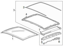 Sunroof Glass Seal (Right, Front)