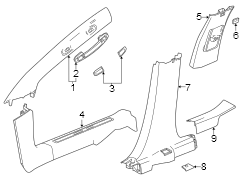 Body B-Pillar Trim Panel Cap (Upper, Lower)