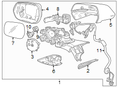 Image of Door Mirror Cover (Lower) image for your 2025 Cadillac XT4   