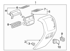 Image of Console Trim Panel (Rear, Upper) image for your Cadillac XT5  