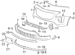 Image of Radiator Support Splash Shield (Front, Upper, Lower) image for your 2003 GMC Sonoma   