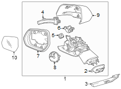 Door Mirror Trim Ring (Front, Upper)