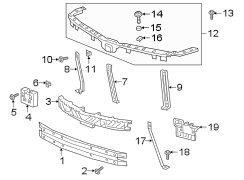 Bumper Cover Support Rail Brace (Front)