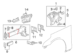 FENDER. STRUCTURAL COMPONENTS & RAILS.