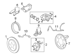 REAR SUSPENSION. BRAKE COMPONENTS.