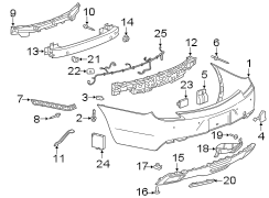 REAR BUMPER. BUMPER & COMPONENTS.