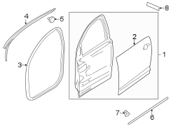 Front door. Door & components.