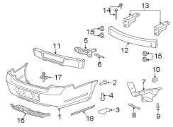 REAR BUMPER. BUMPER & COMPONENTS.