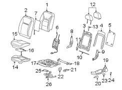 Seats & tracks. Driver seat components.