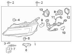 FRONT LAMPS. HEADLAMP COMPONENTS.