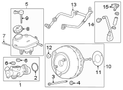 Cowl. Components on dash panel.